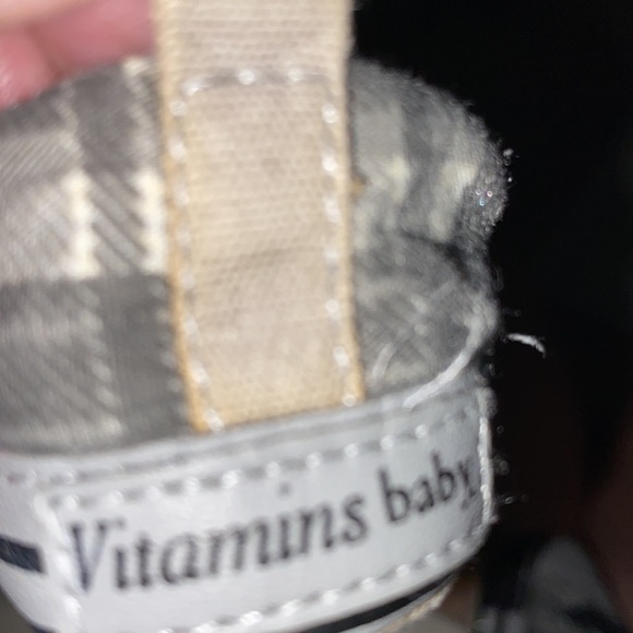 Boys, newborn, gray and black shoes with ties brand is vitamin baby - Picture 4 of 5